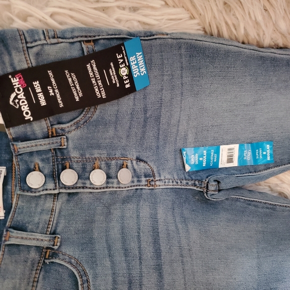 Girls jordache snap up super skinny stretch jeans size 8 - Picture 5 of 7